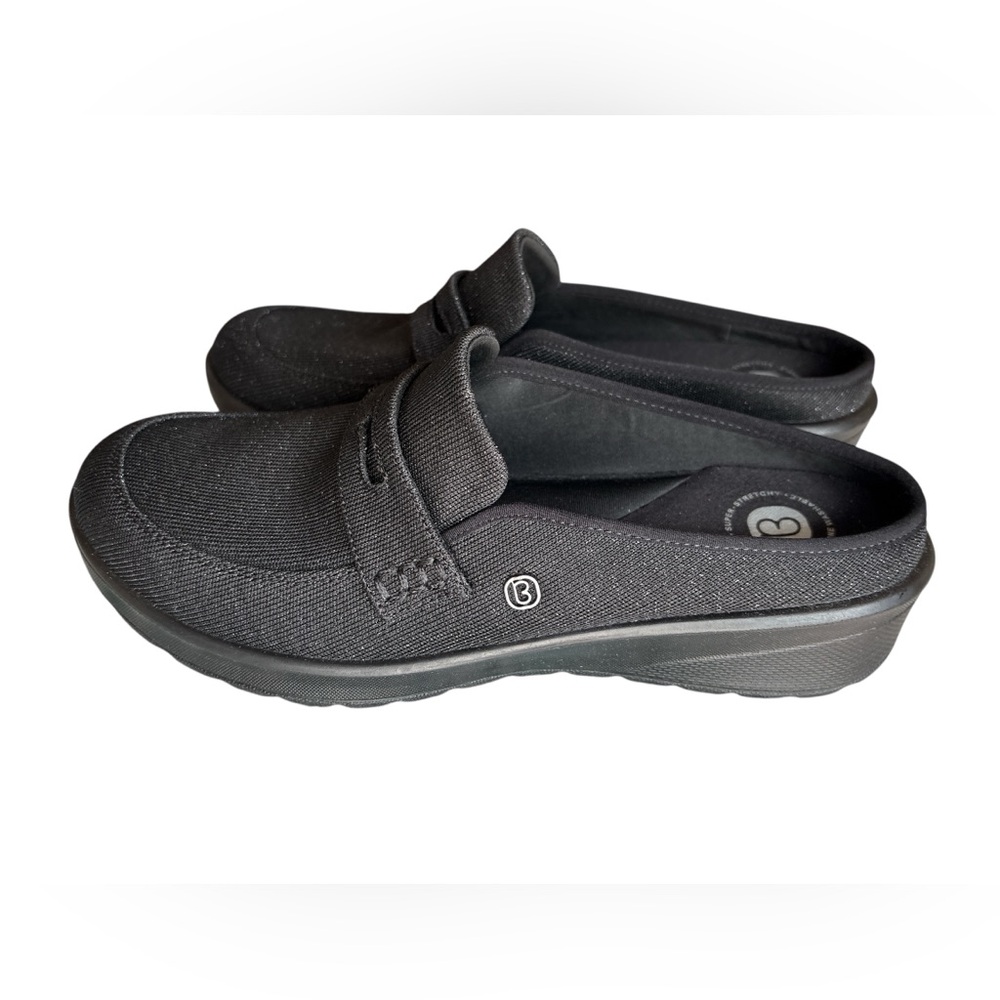 Bzees Women's Georgia Washable Round Toe Mules, Black Sparkle Knit Fabric, 9.5